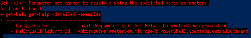 Get-Help Parameter Error